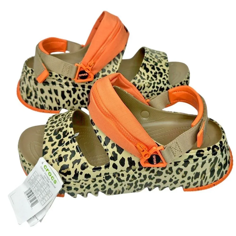 Crocs Hiker Xscape Animal Sandal Clog‎ - Khaki Leopard, Men's Size 13